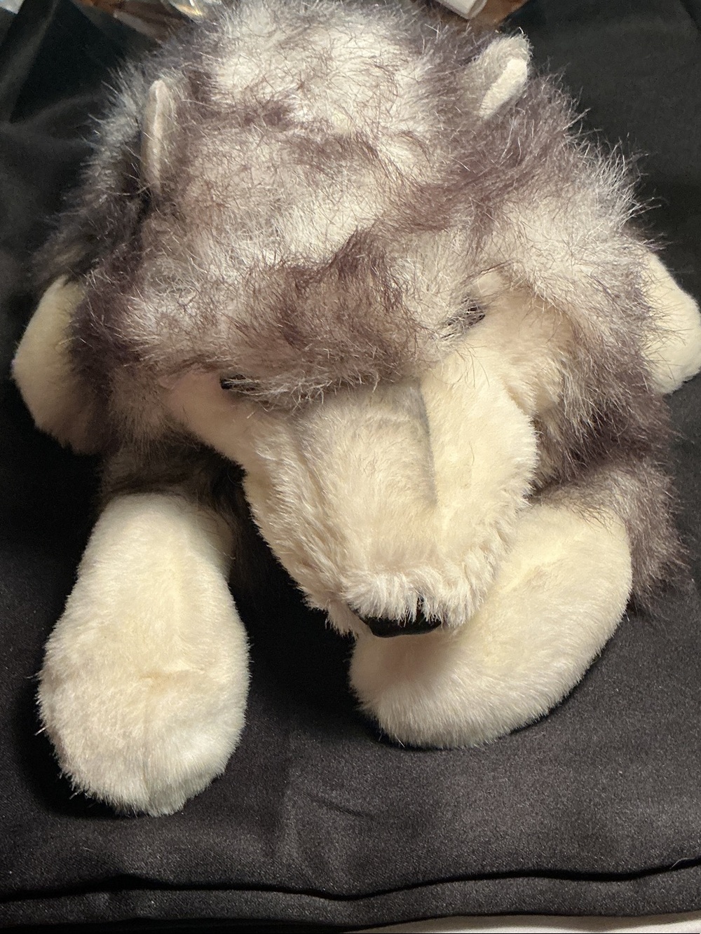 Folkmanis Fluffy Dog Hand Puppet Soft Plush Timber Wolf Kids Toy Theater Animal